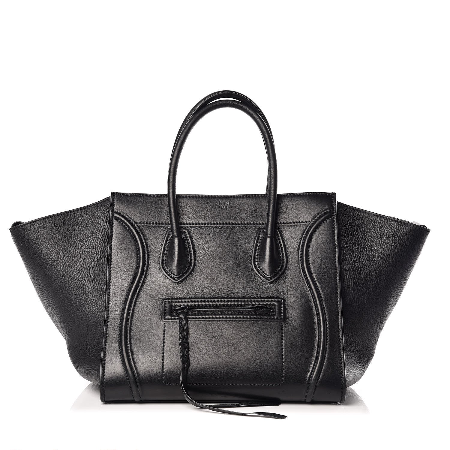 Celine Grained Calfskin Medium Phantom Luggage Black 1 of 16
