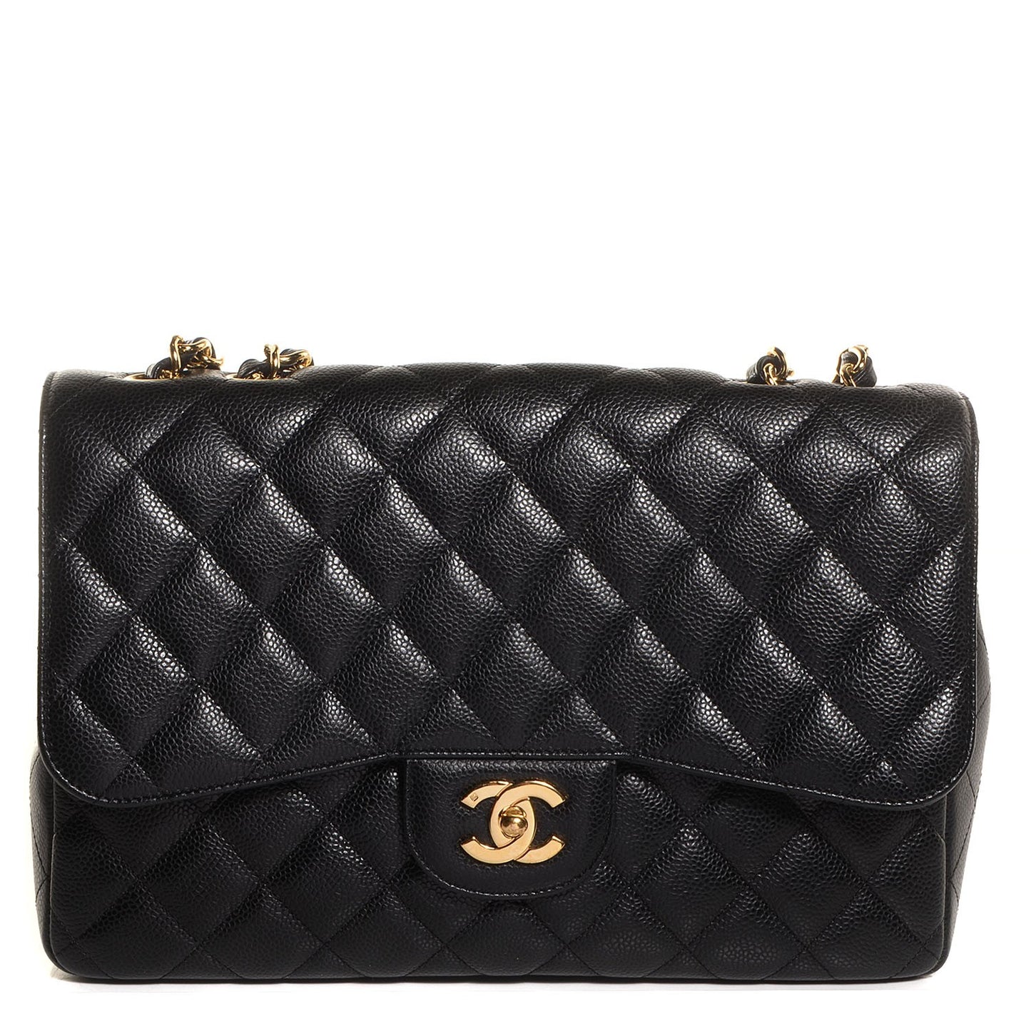 Caviar Jumbo Single Flap Black