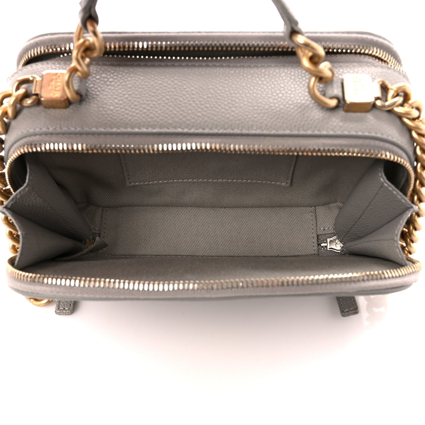 Caviar Quilted Small Camera Case Grey