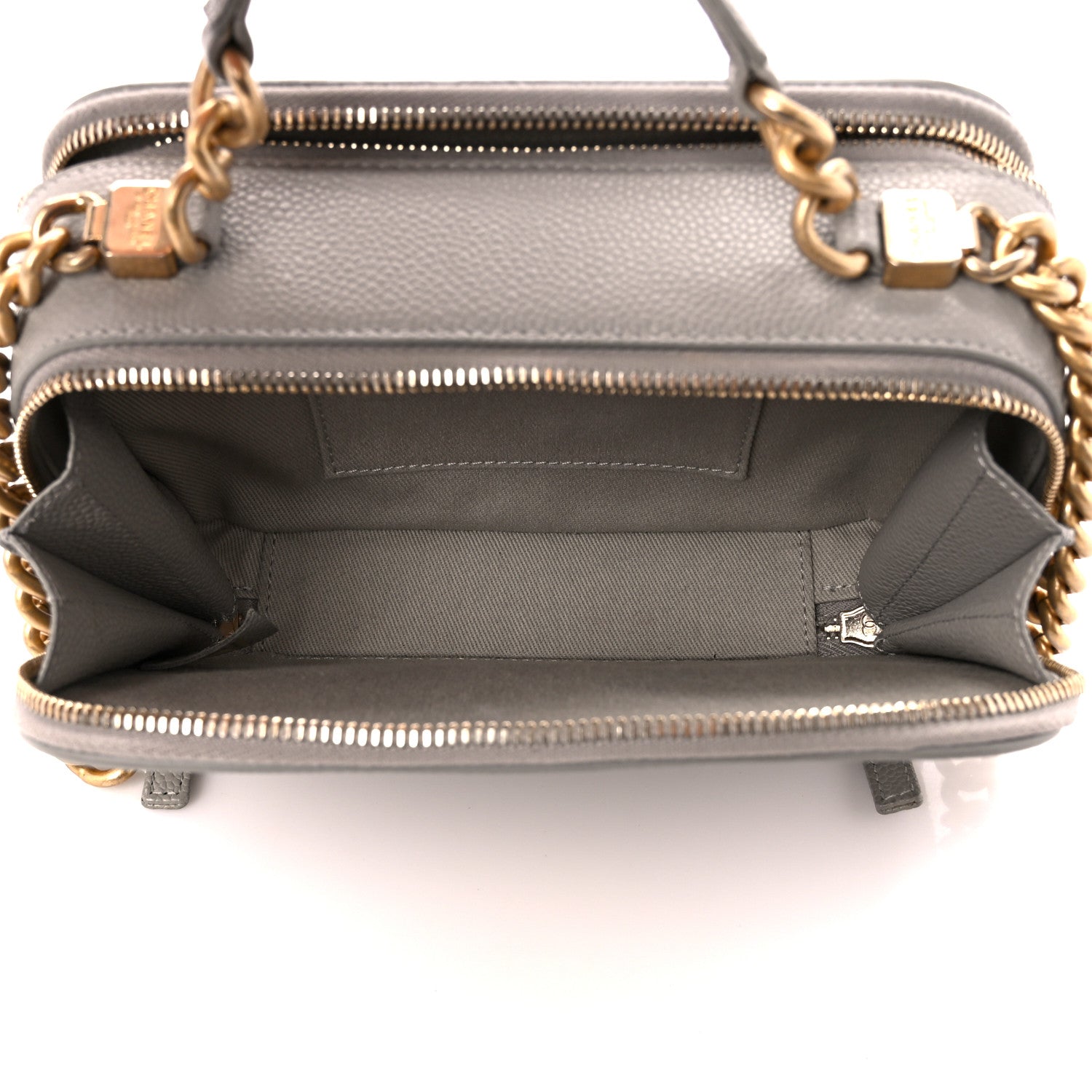 Chanel Caviar Quilted Small Camera Case Grey 5 of 13