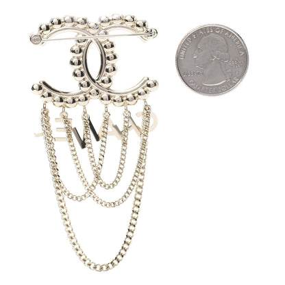 Chanel Metal Crystal Bow-tiful CC Chain Brooch Gold 3 of 5