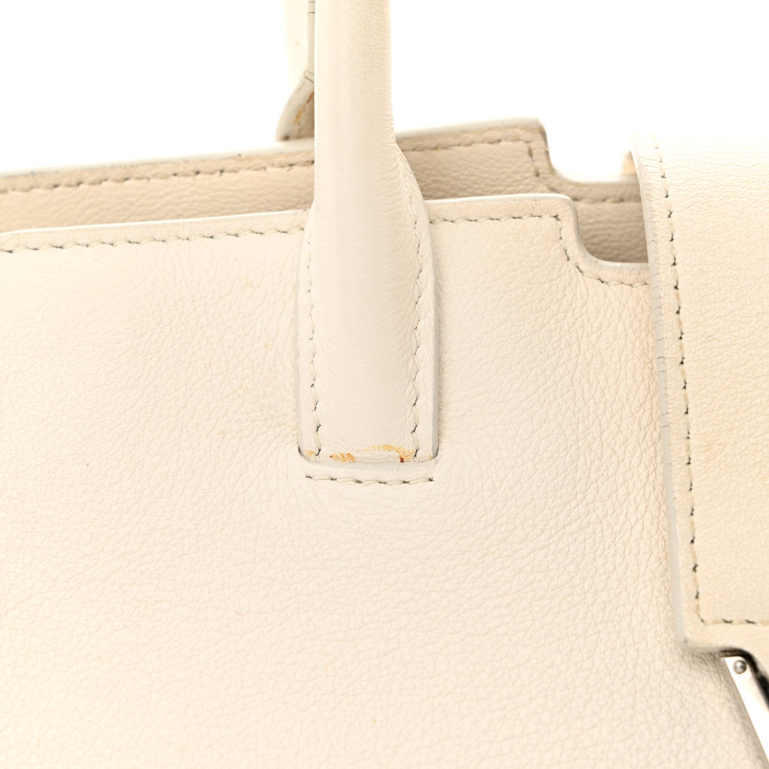 Saint Laurent Smooth Calfskin Heart Embroidered Baby Monogram Downtown Cabas New Milk 15 of 28