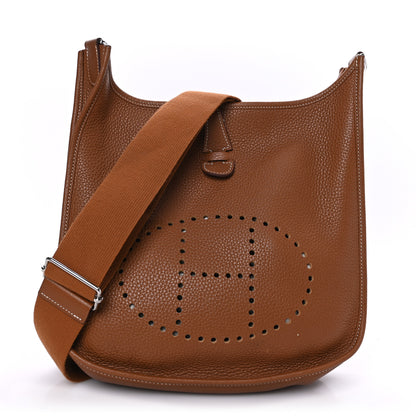 Hermes Taurillon Clemence Evelyne III PM Gold 1 of 10