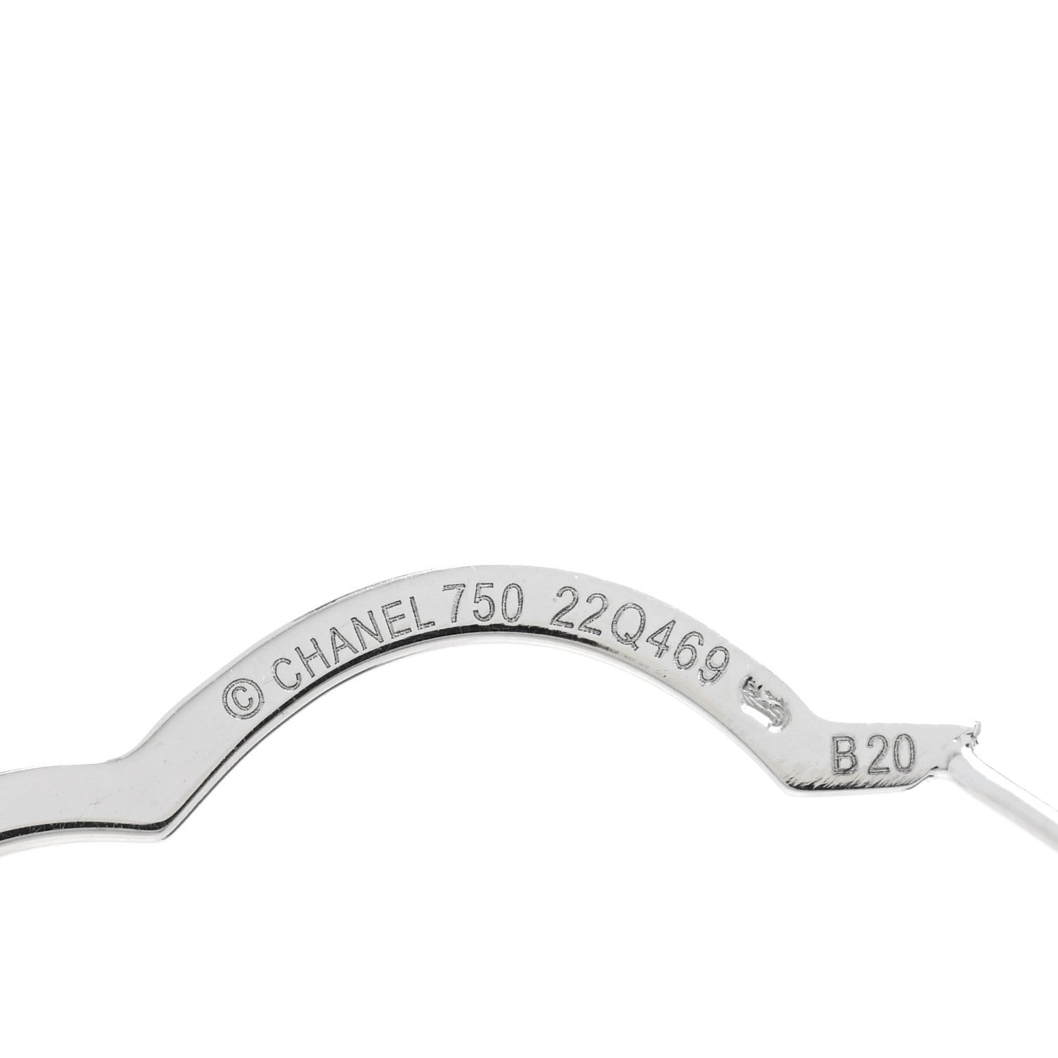 Chanel 18K White Gold Large Profil de Camelia Hoop Earrings 4 of 4