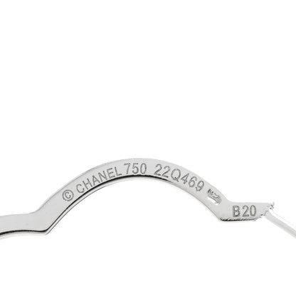 Chanel 18K White Gold Large Profil de Camelia Hoop Earrings 4 of 4