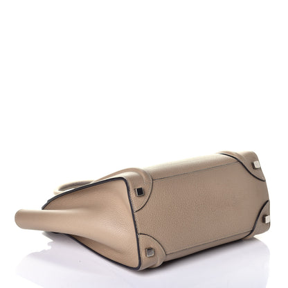 Celine Drummed Calfskin Micro Luggage Dune 4 of 8