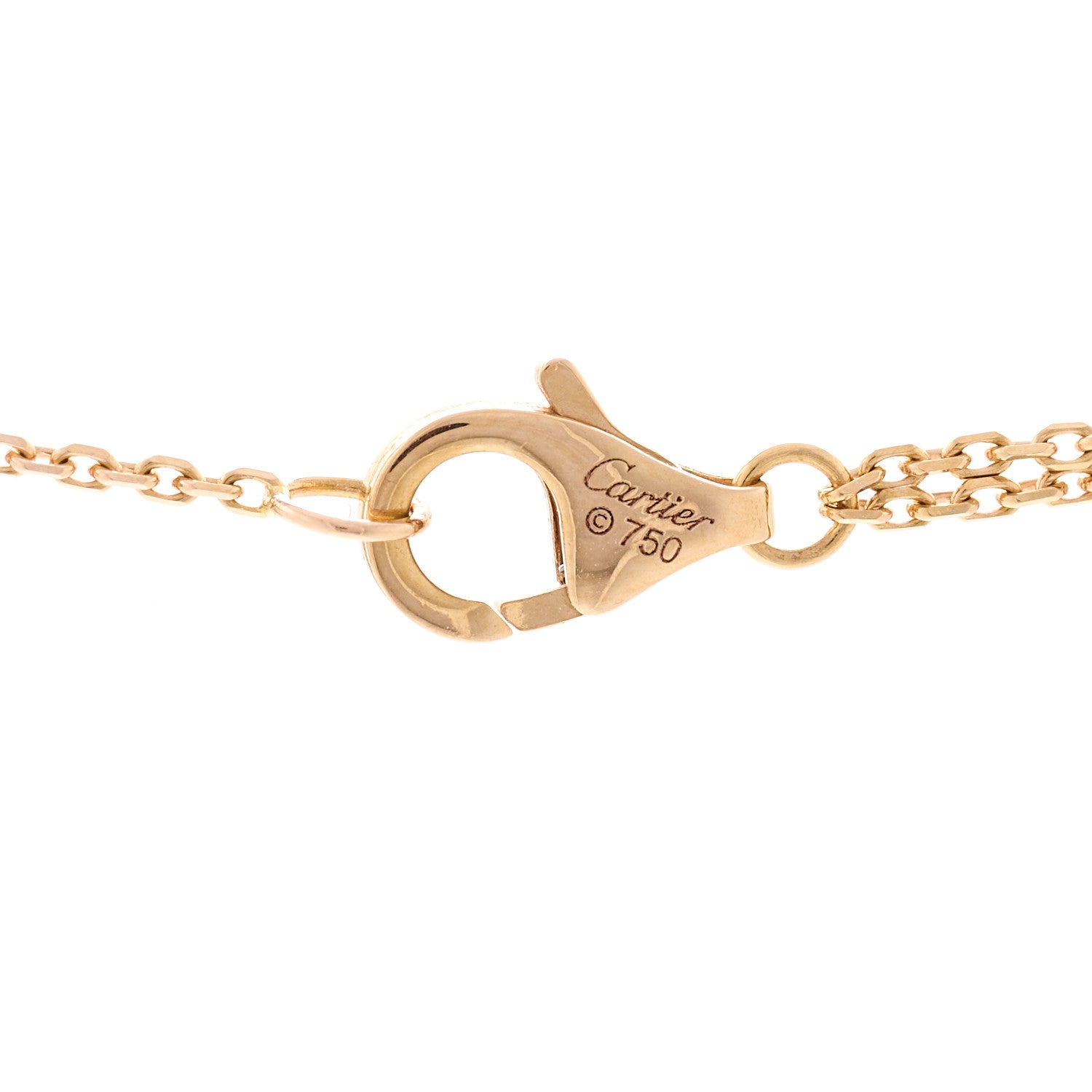 Cartier 18K Pink Yellow White Gold Trinity Double Chain Pendant Necklace 4 of 4