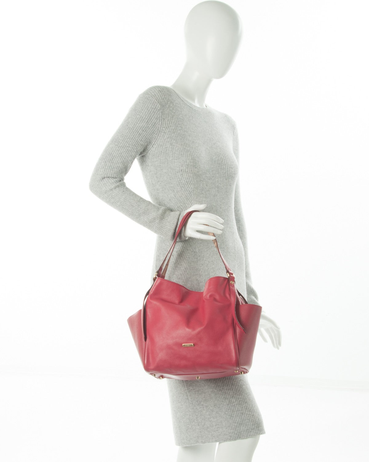 Burberry Calfskin Small Canterbury Tote Dark Pink 2 of 13