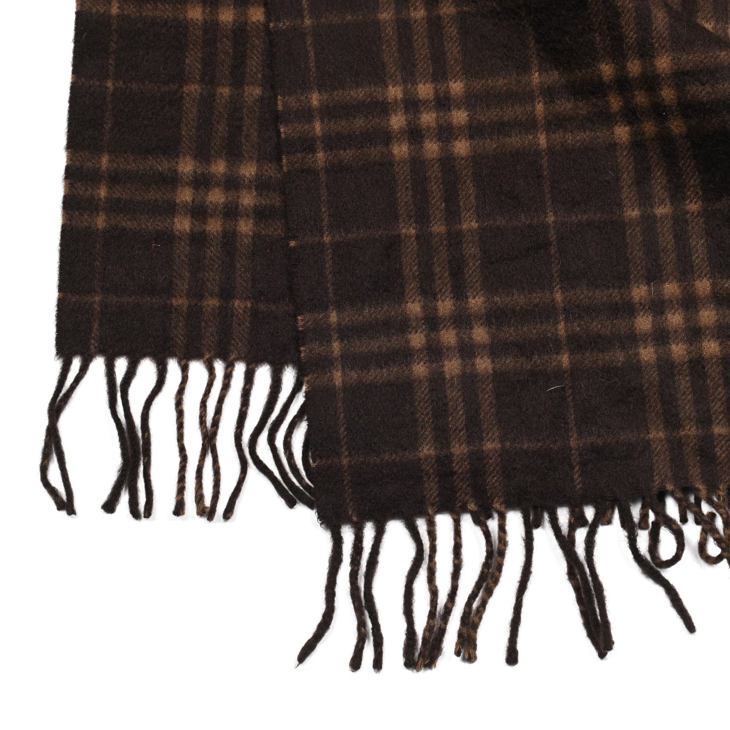 Cashmere Classic Check Fringe Scarf Caramel