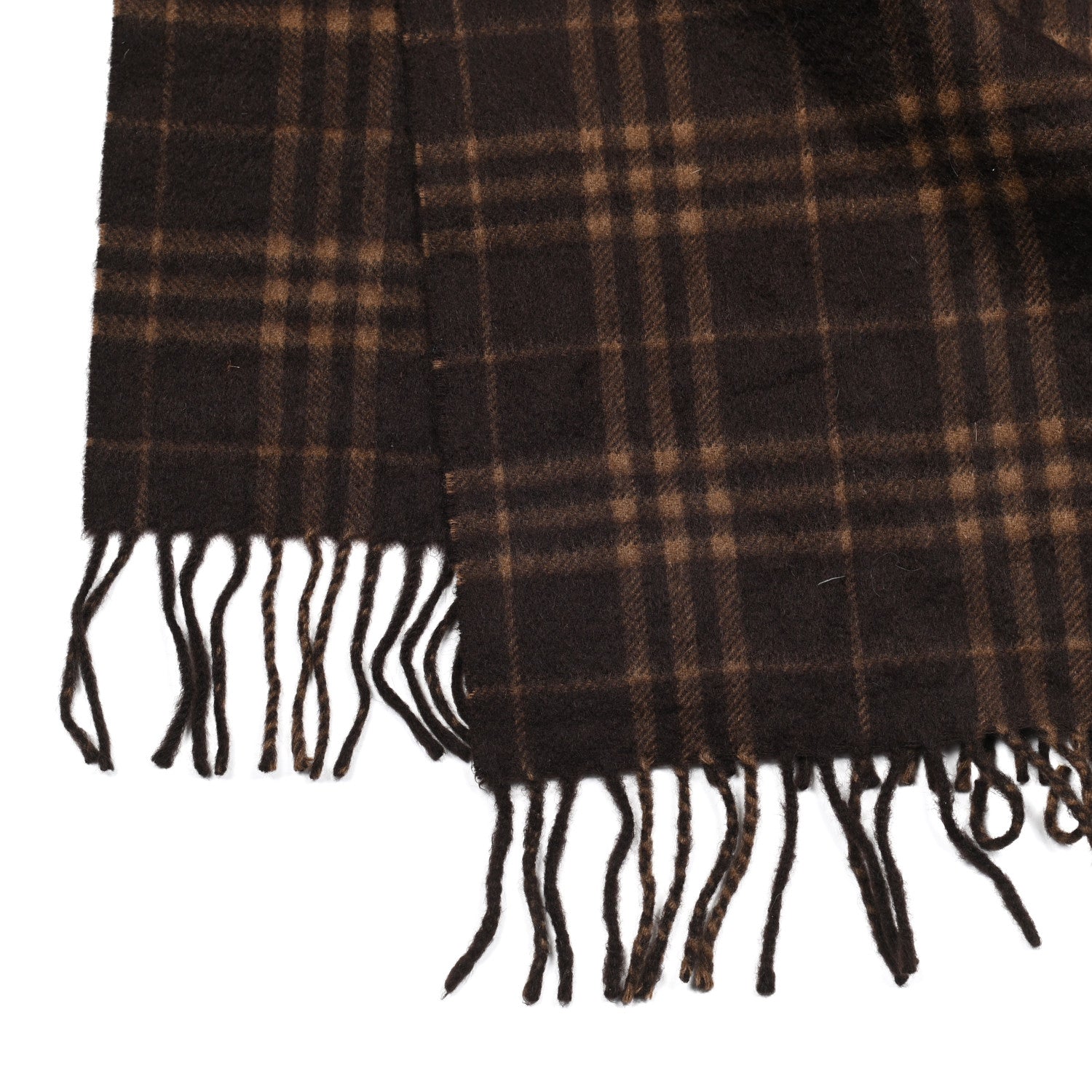 Burberry Cashmere Classic Check Fringe Scarf Caramel 3 of 4