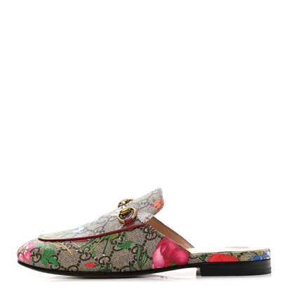 Gucci GG Supreme Monogram Flora Womens Princetown Slippers 36 Beige Ebony Multicolor Rosso 1 of 9