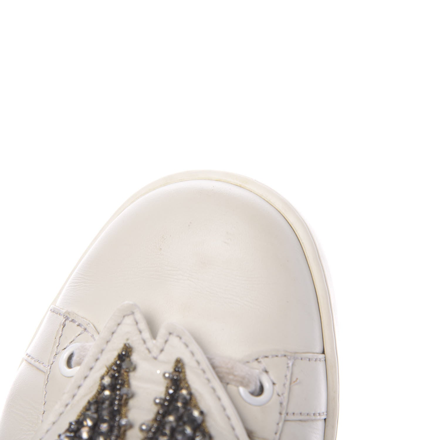 Gucci Calfskin Ayers Web Womens Ace Bow Lace Sneakers 37 White 15 of 16