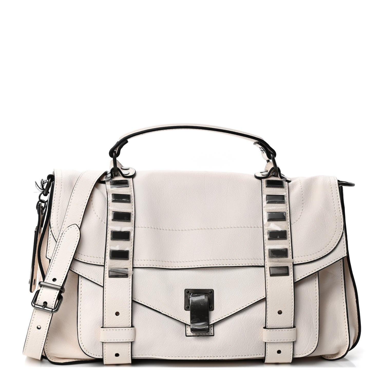 Proenza Schouler Buffalo Stud Medium PS1 Satchel White 1 of 4