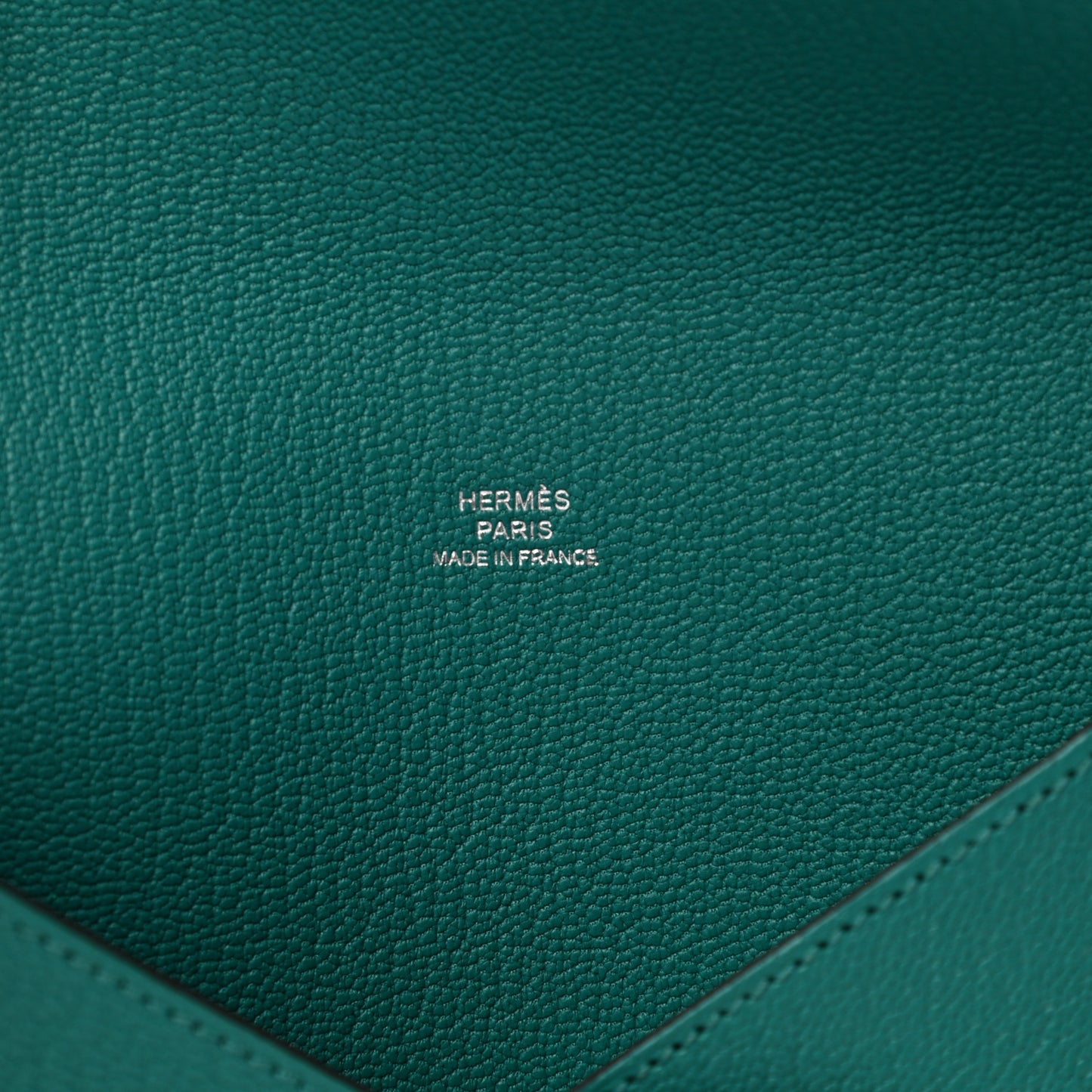 Chevre Mysore Envelope Trio Wallet Bleu Paon Lime Canopee