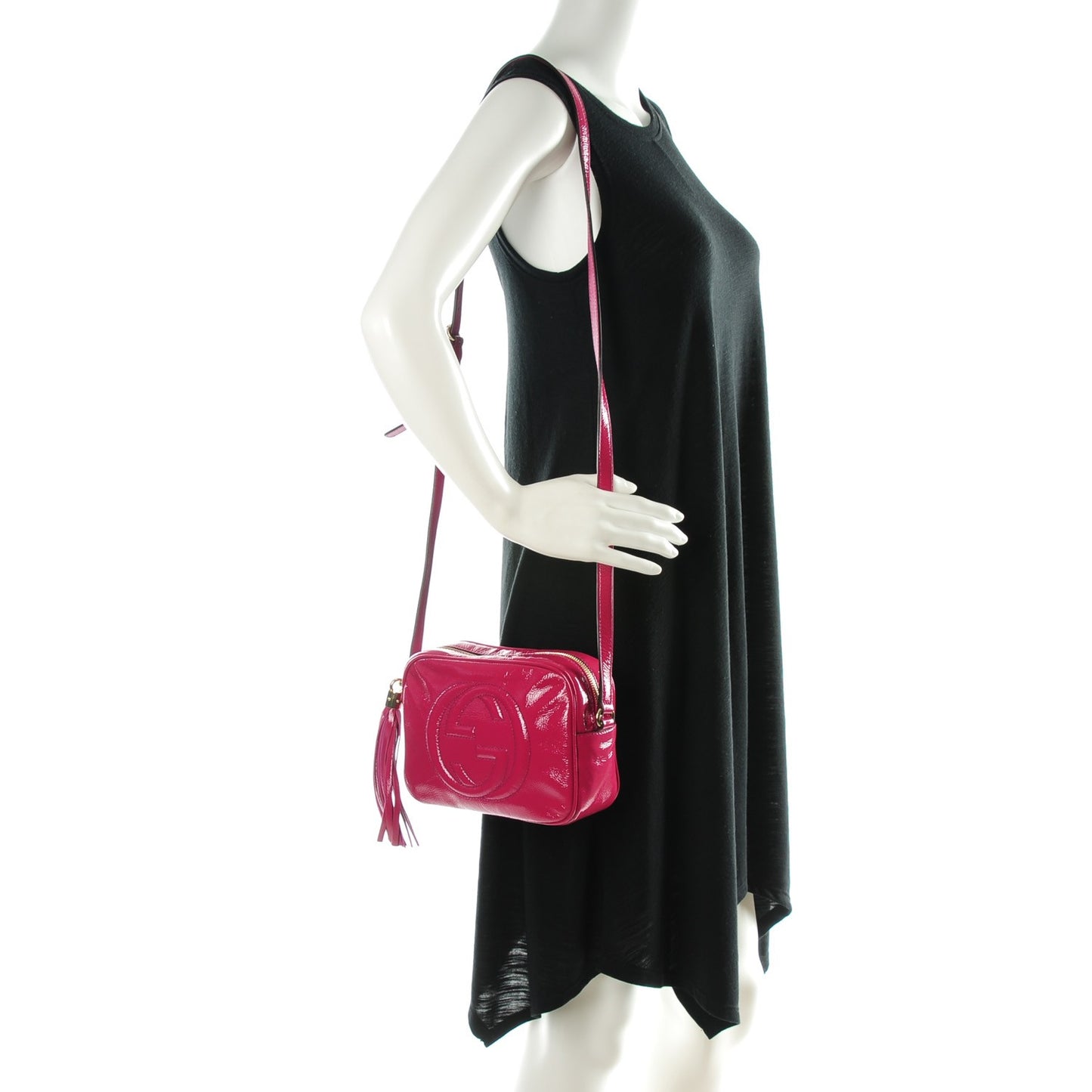 Soft Patent Small Soho Disco Bag Bright Bougainvillea