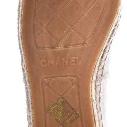 Chanel Linen CC Espadrilles 38 Beige Black 7 of 10