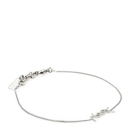 Saint Laurent Brass Monogram Charm Bracelet Silver 1 of 4