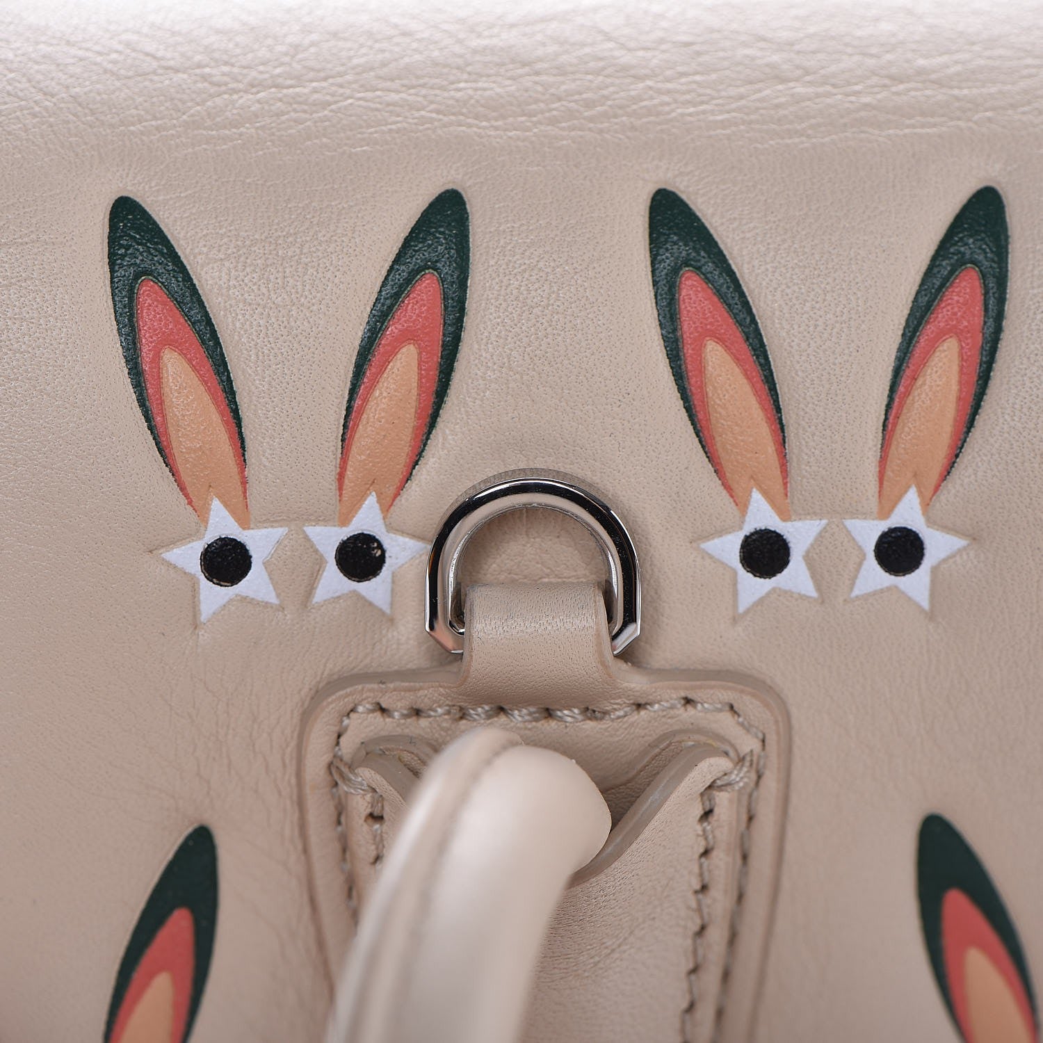MCM Lambskin Star Eyed Bunny Mini Milla Tote Natural 22 of 27