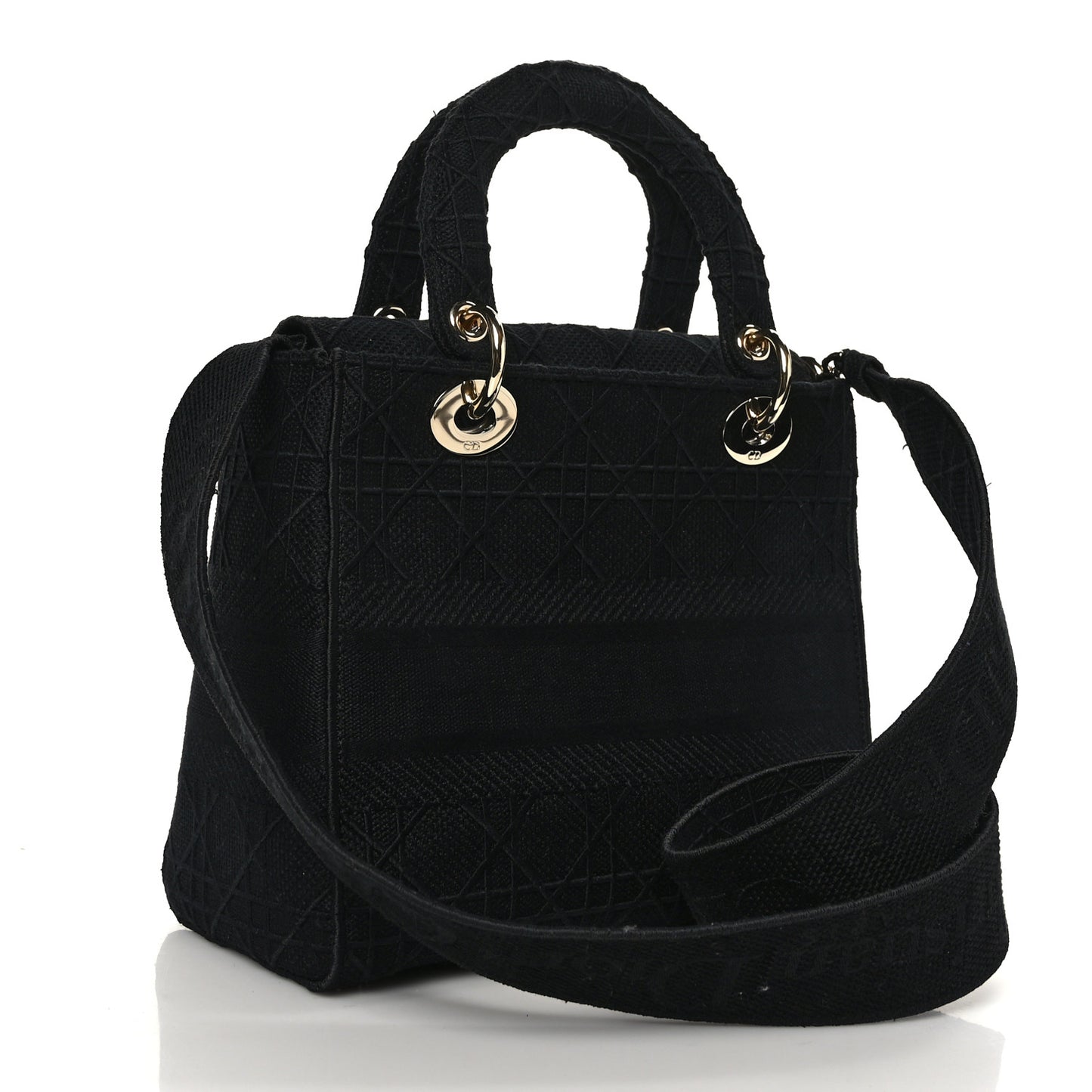 Canvas Embroidered Cannage Medium Lady D-Lite Black
