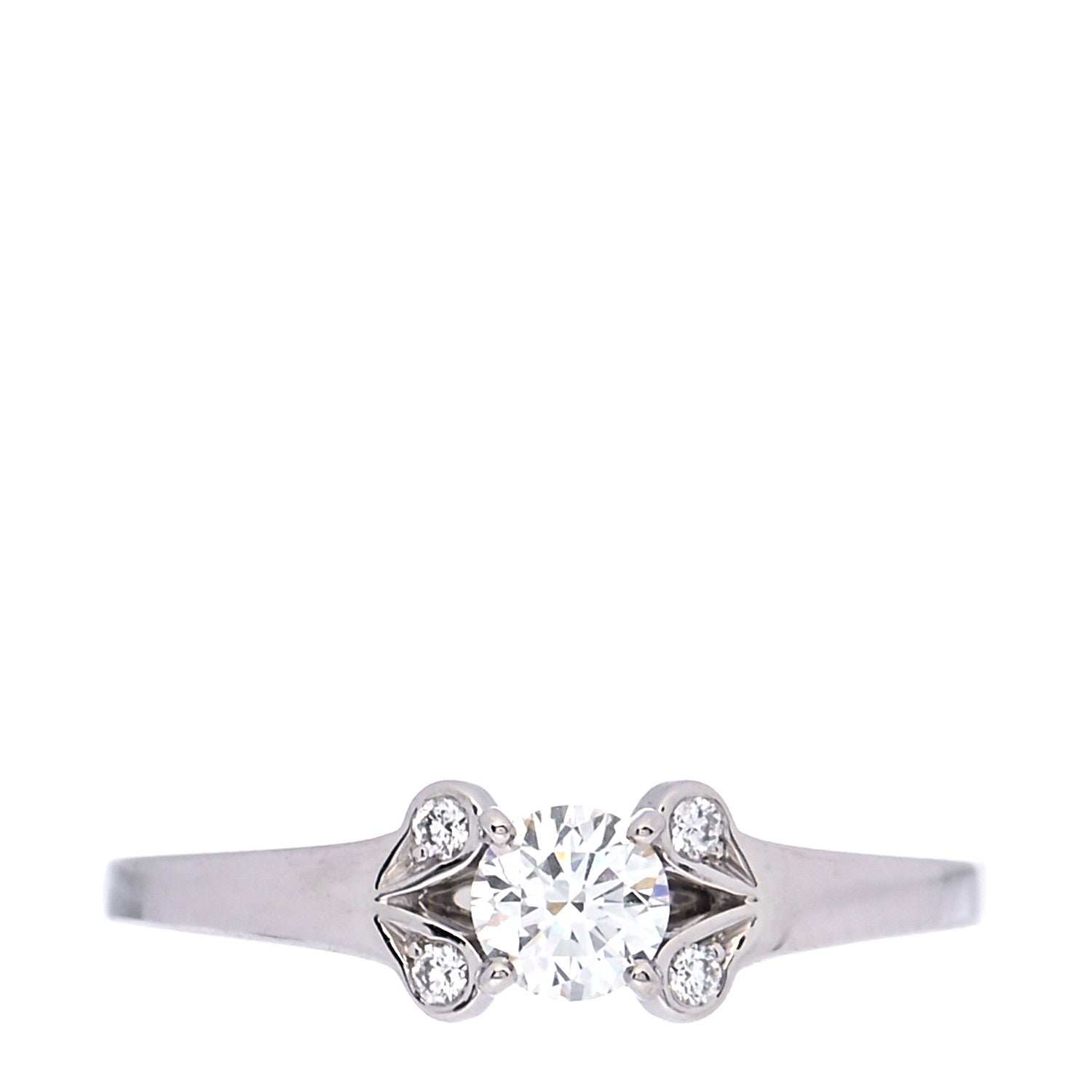 Cartier Platinum Diamond .27ct Ballerine Solitaire Engagement Ring 51 5.75 1 of 6