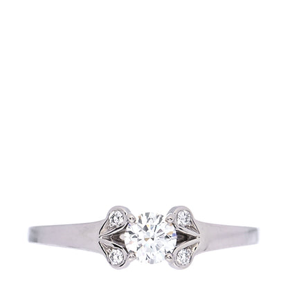 Cartier Platinum Diamond .27ct Ballerine Solitaire Engagement Ring 51 5.75 1 of 6