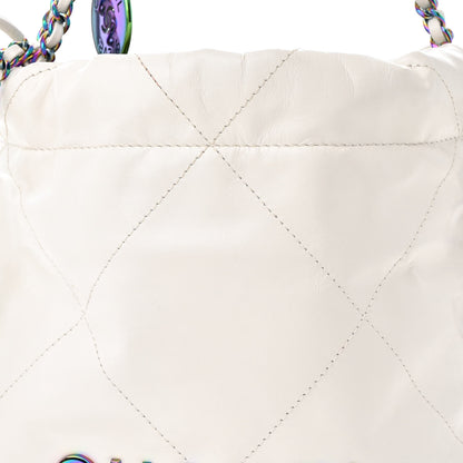 Chanel Shiny Calfskin Quilted Rainbow Mini Chanel 22 White 8 of 10