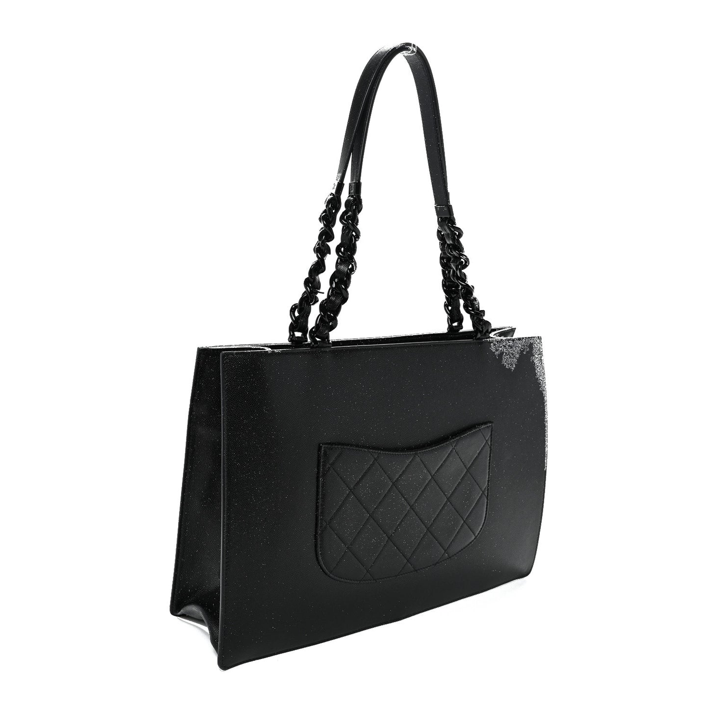 Caviar Quilted My Everything Large Shopping Tote Black