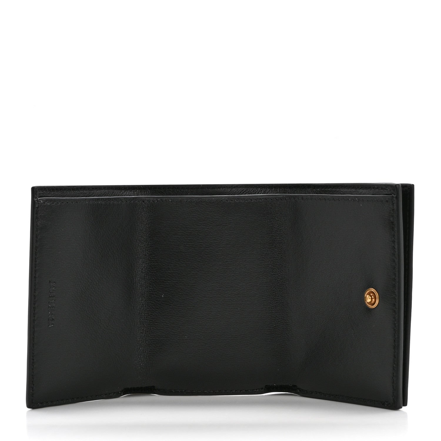 Balenciaga Calfskin Tri-Fold Wallet Black 5 of 9