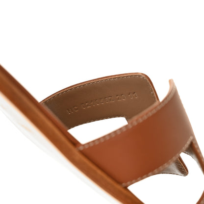 Hermes Box Calfskin Oran Sandals 40 Gold 8 of 8