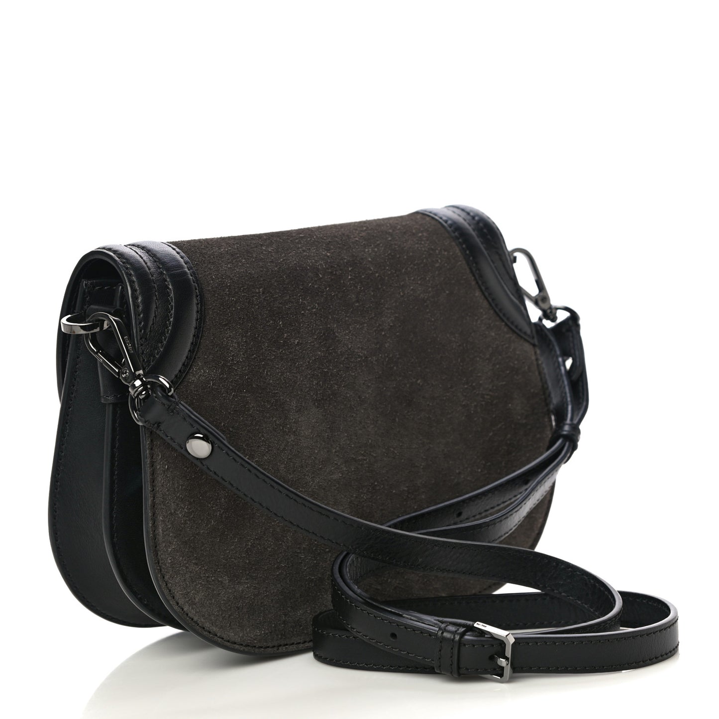 Suede Calfskin Trisha Small Shoulder Bag Black