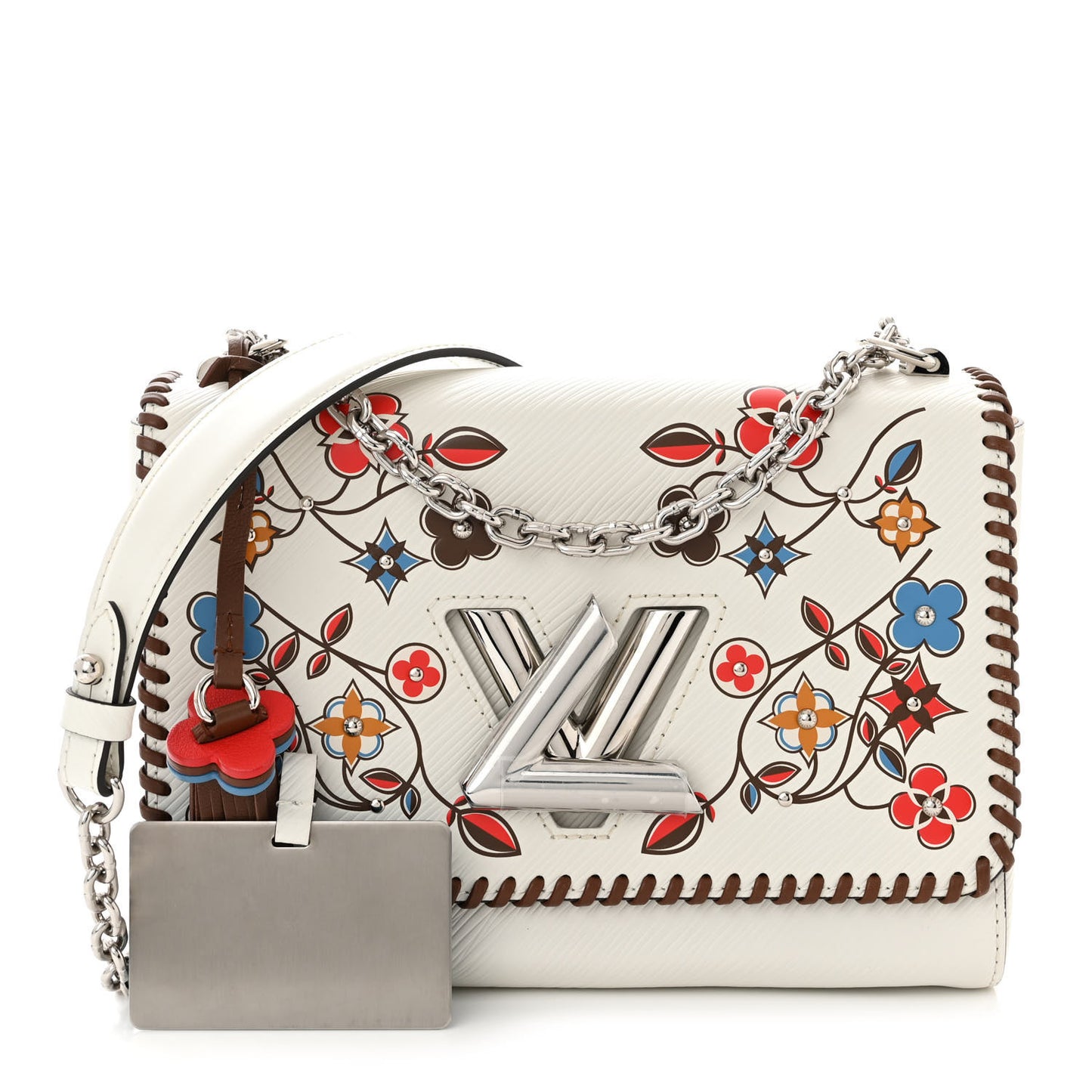 Epi Flower Twist Shoulder Bag MM White