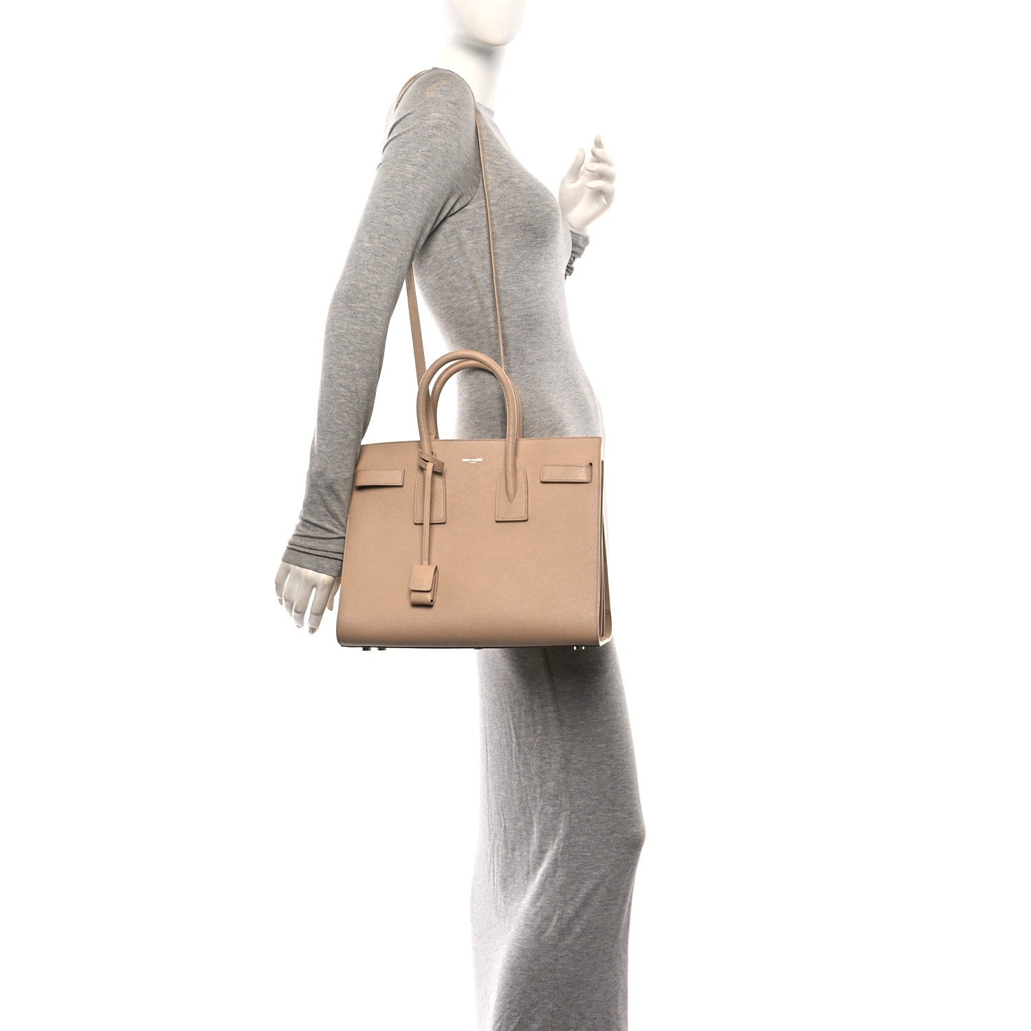 Saint Laurent Grain De Poudre Small Sac De Jour Dark Beige 2 of 9