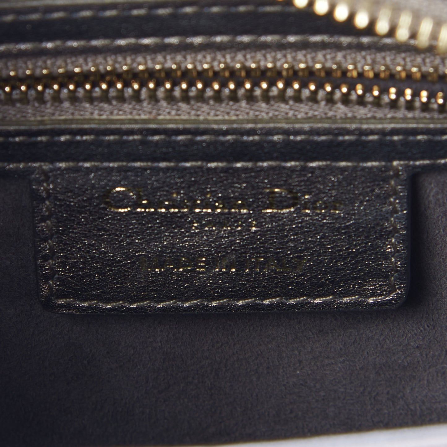 Metallic Calfskin Cannage Medium Lady Dior Gold