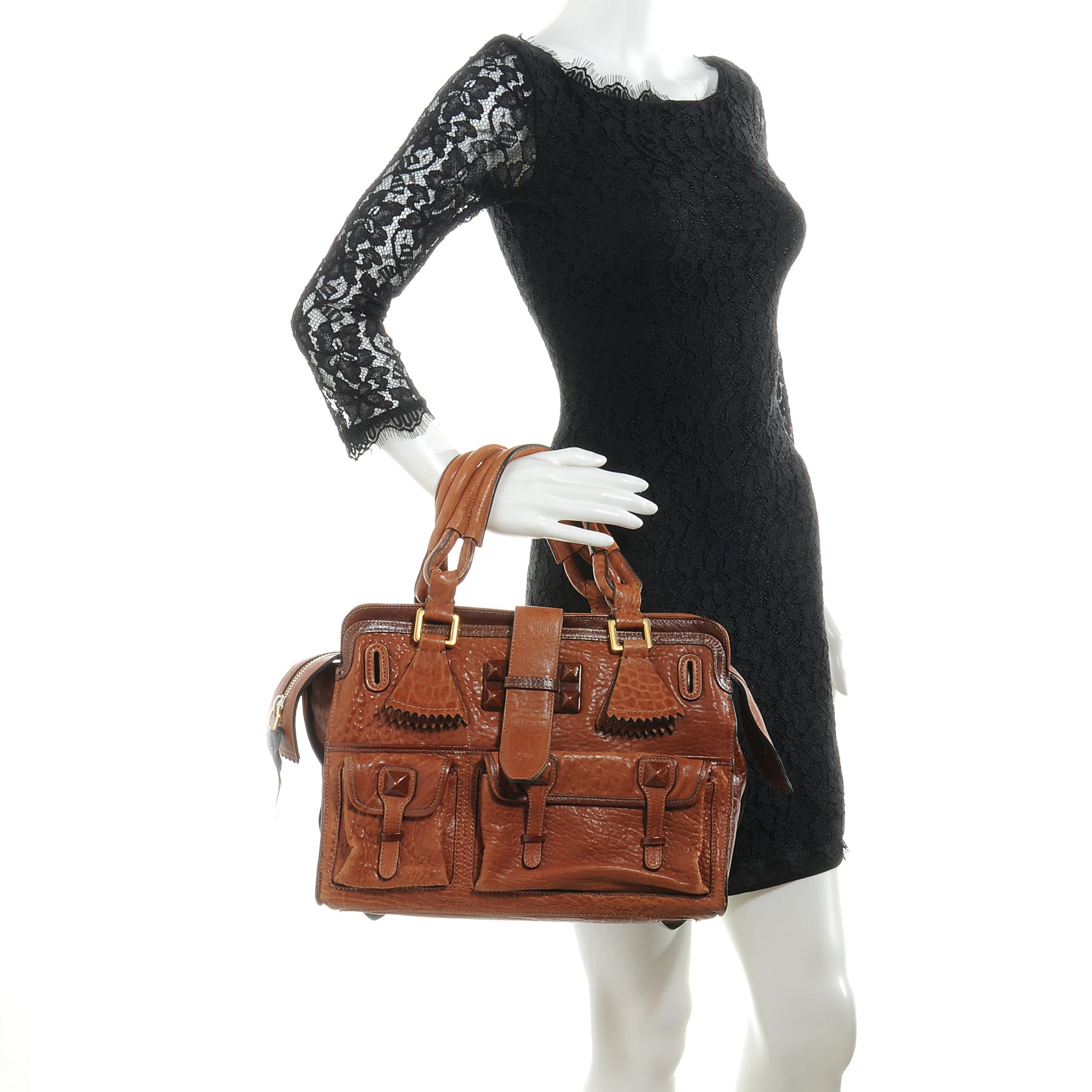 Chloe Leather Elvire Tote Cognac 2 of 8