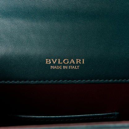 Bulgari Nappa Monochrome Serpenti Forever Maxi Chain Crossbody Bag Green 7 of 12
