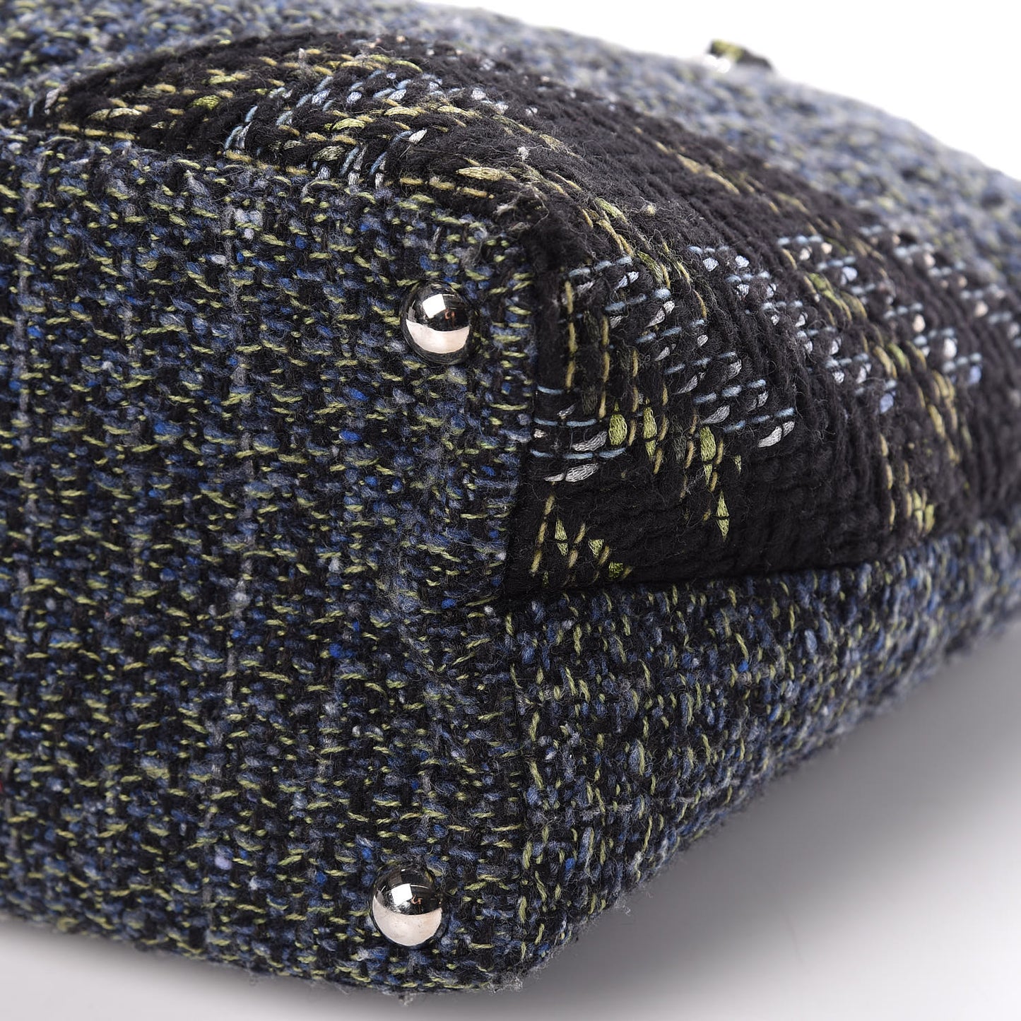 Tweed Quilted Large Cambon Tote Blue