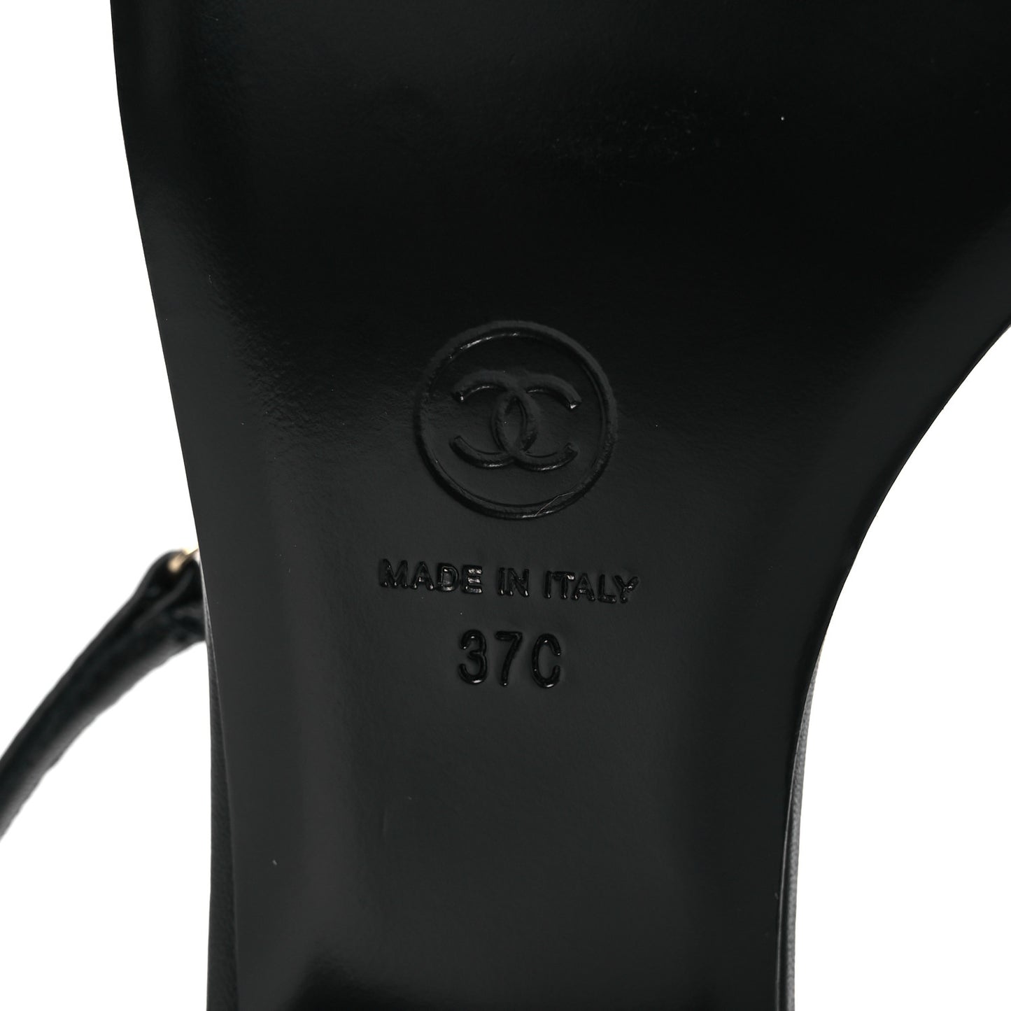 Lambskin Metal Heart Thong Sandals 37 Black