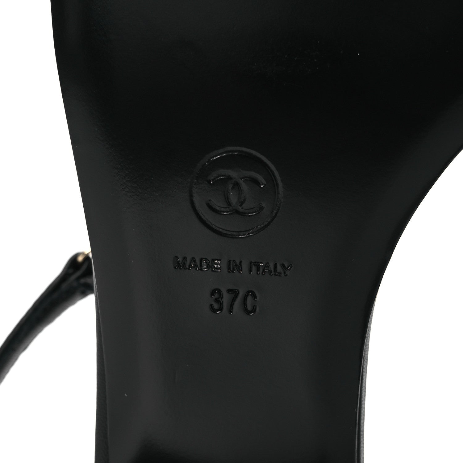 Chanel Lambskin Metal Heart Thong Sandals 37 Black 8 of 12