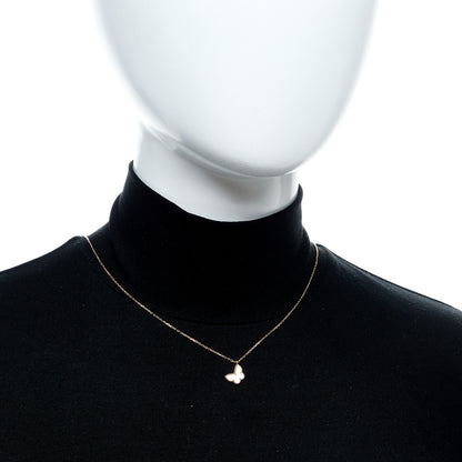 Van Cleef & Arpels 18K Yellow Gold Mother of Pearl Sweet Alhambra Butterfly Pendant Necklace 2 of 6