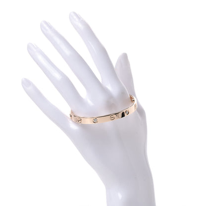 Cartier 18K Pink Gold 4 Diamond LOVE Bracelet 17 2 of 5
