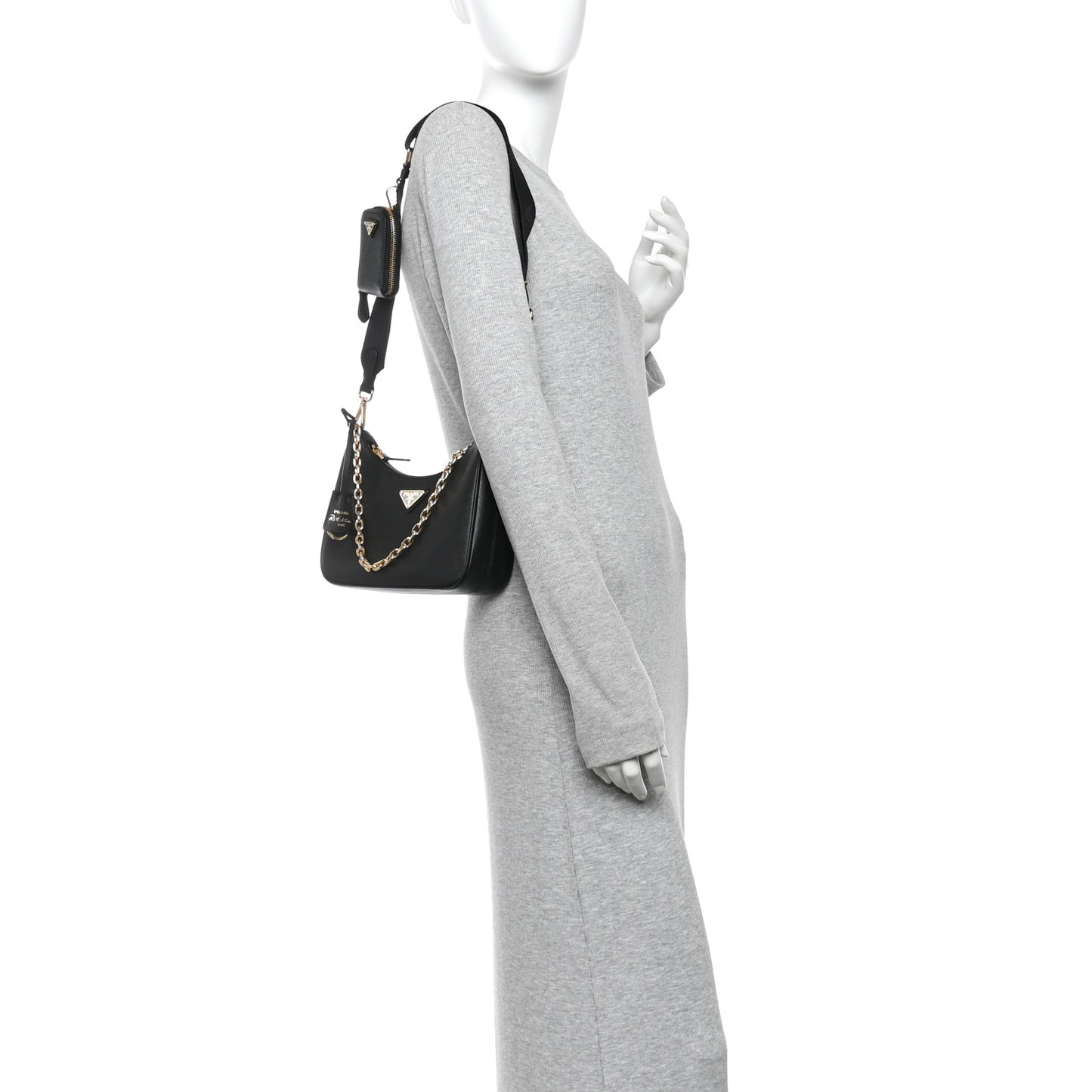 Saffiano Lux Re-Edition 2005 Shoulder Bag Black