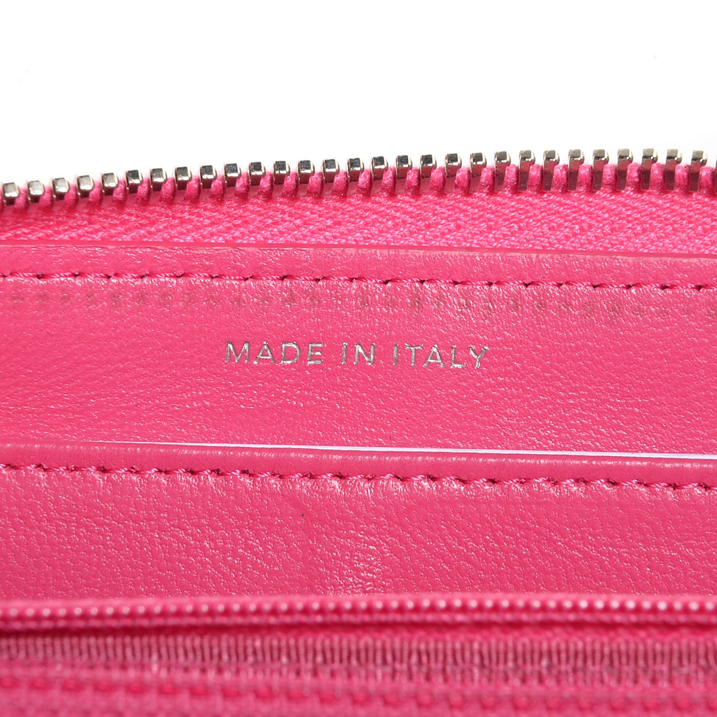 Lambskin Zip Around Large Gusset Wallet Fuchsia