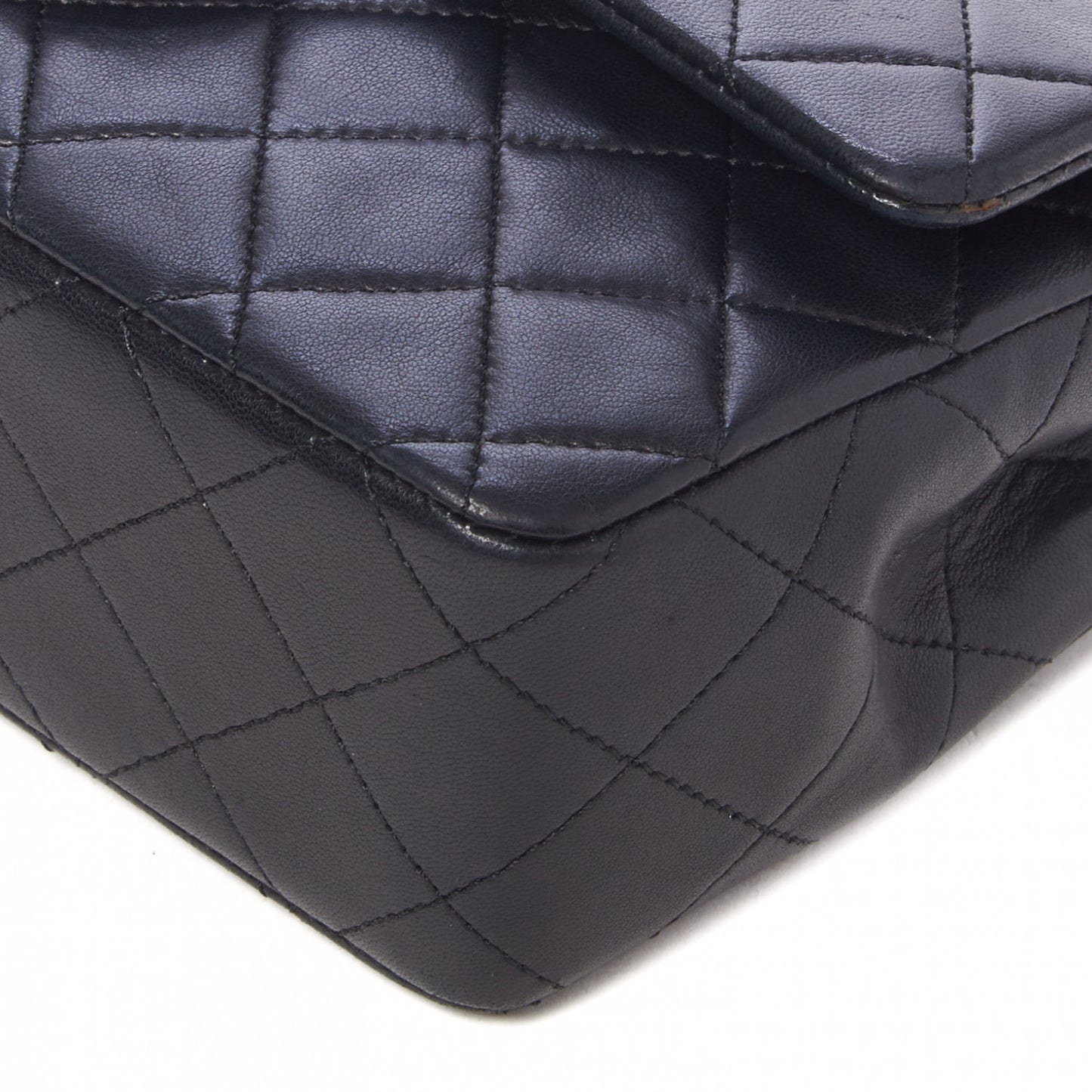 Lambskin Quilted Small Double Flap Black