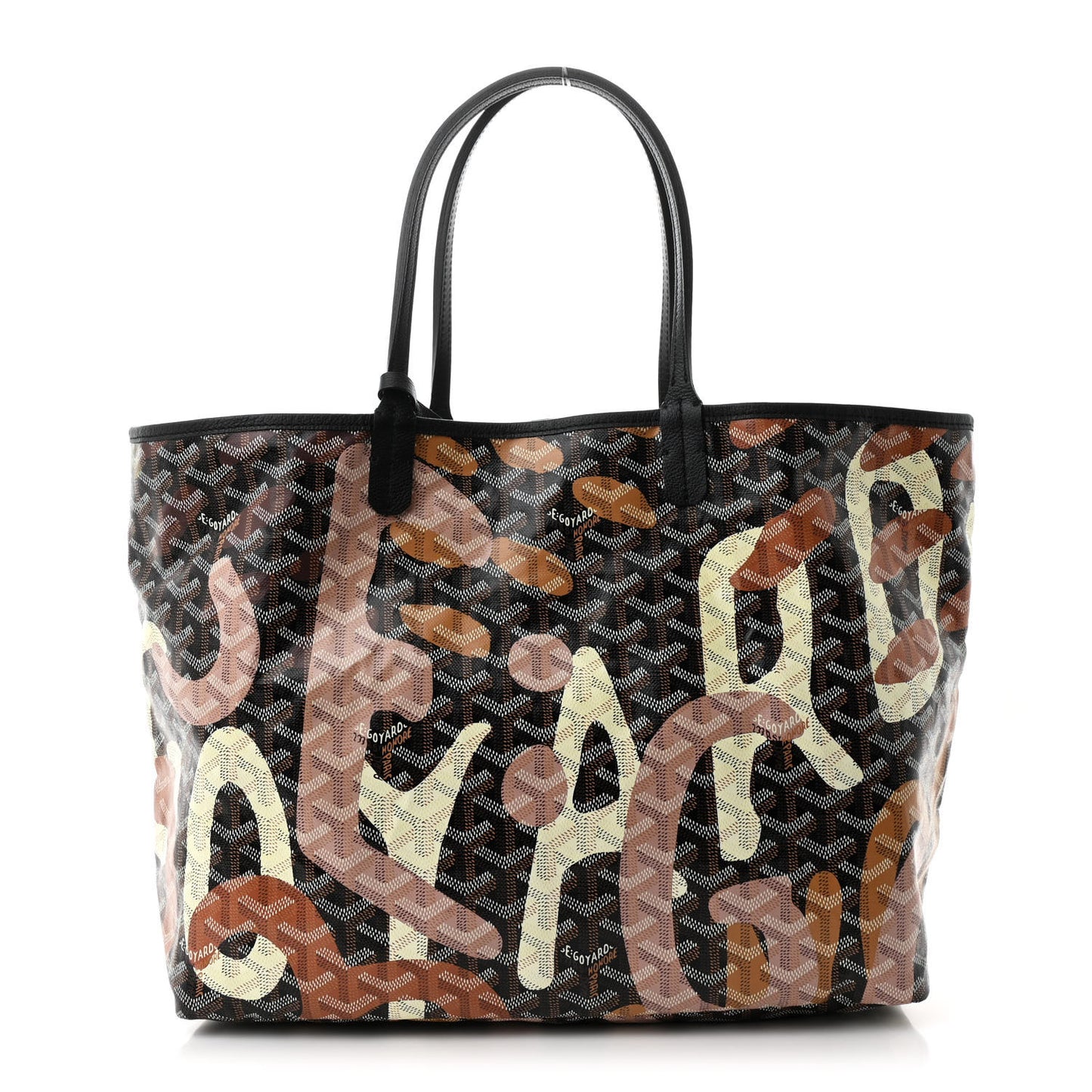 Goyardine Saint Louis Lettres Camouflage PM Black Pink Multicolor