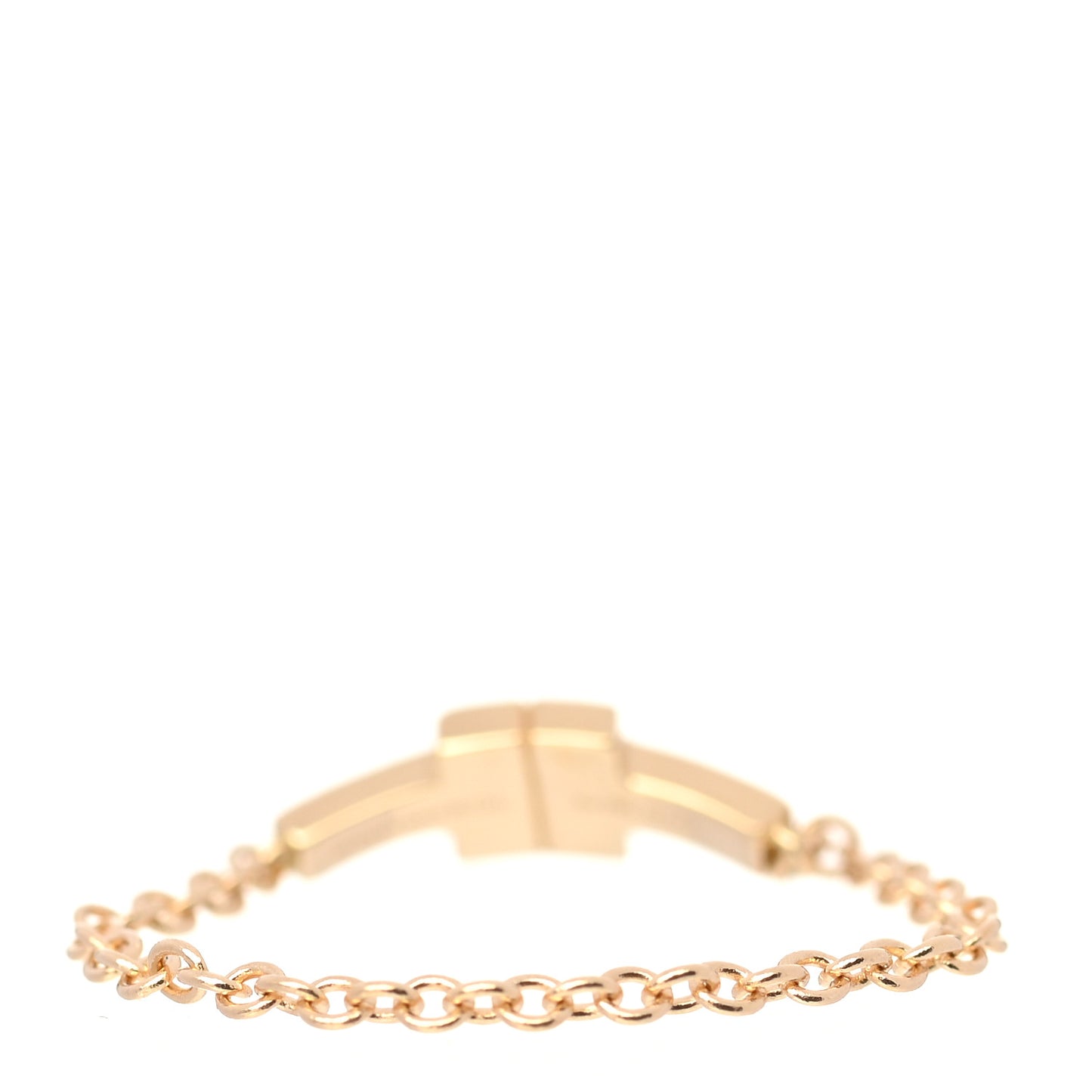 18K Yellow Gold Diamond T Chain Ring 57 8