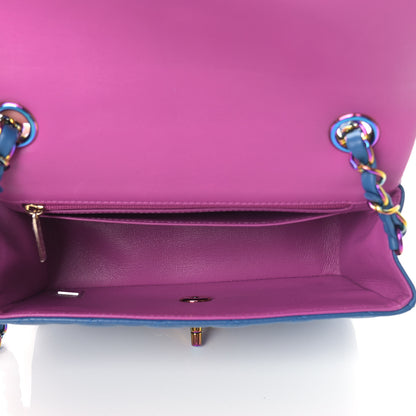 Chanel Lambskin Quilted Mini Rectangular Flap Blue Purple 5 of 11