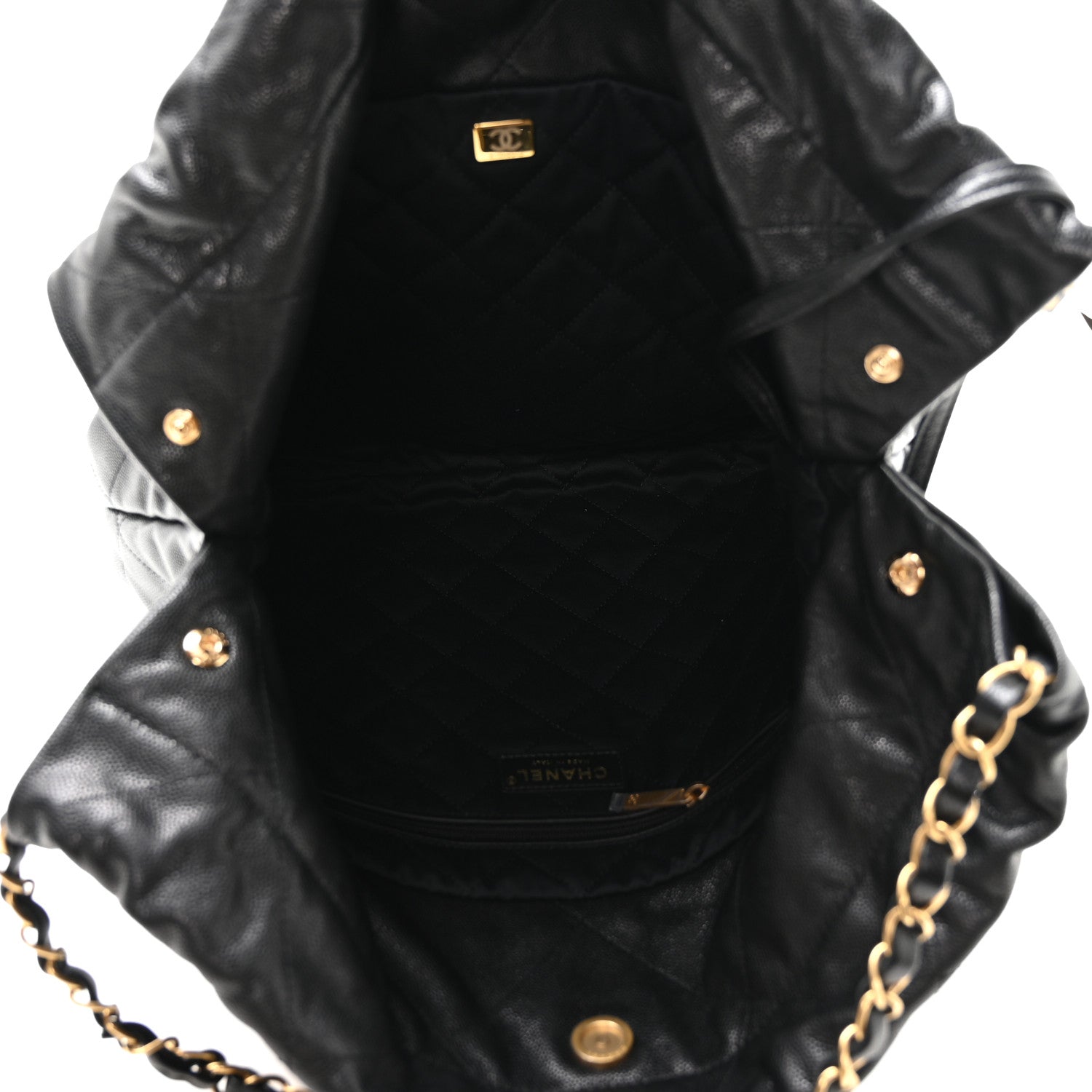 Chanel Shiny Caviar Quilted Monochrome Chanel 22 Black 6 of 11