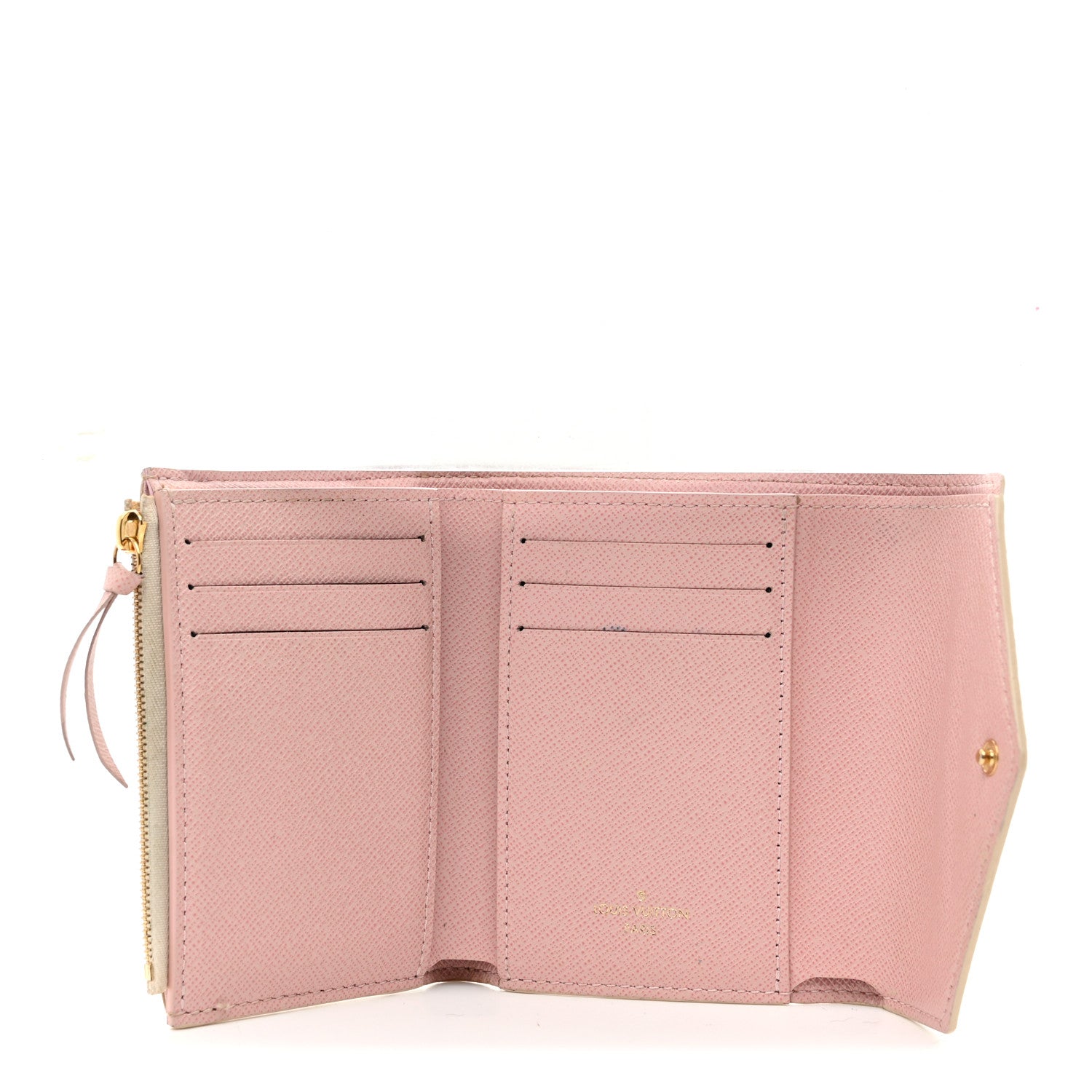 Louis Vuitton Damier Azur Victorine Wallet Rose Ballerine 5 of 7