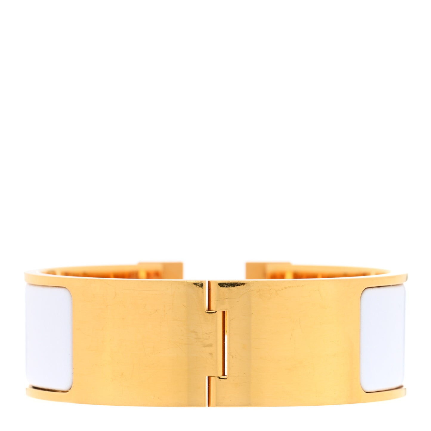 Enamel Wide Clic Clac H Bracelet GM White
