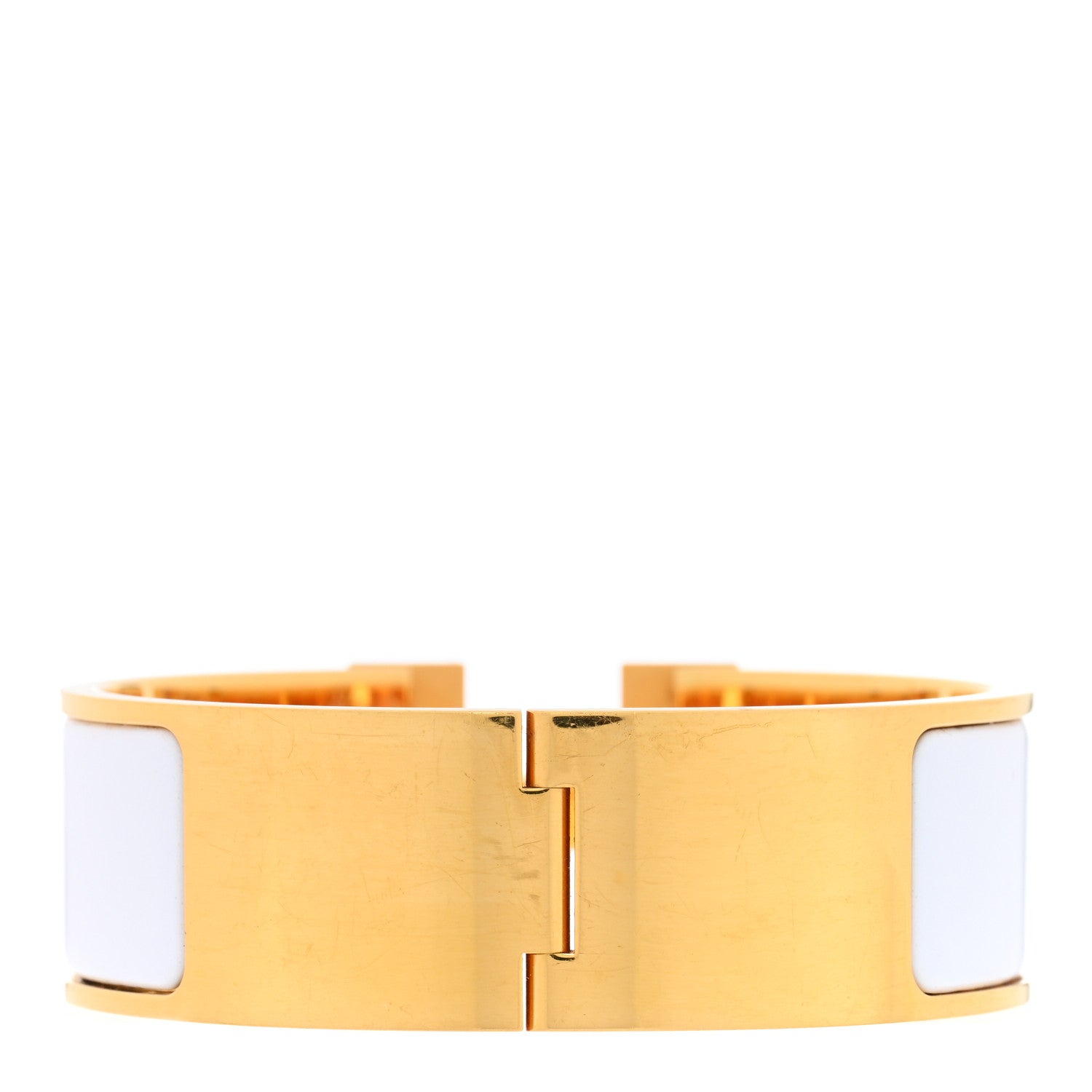 Hermes Enamel Wide Clic Clac H Bracelet GM White 3 of 5